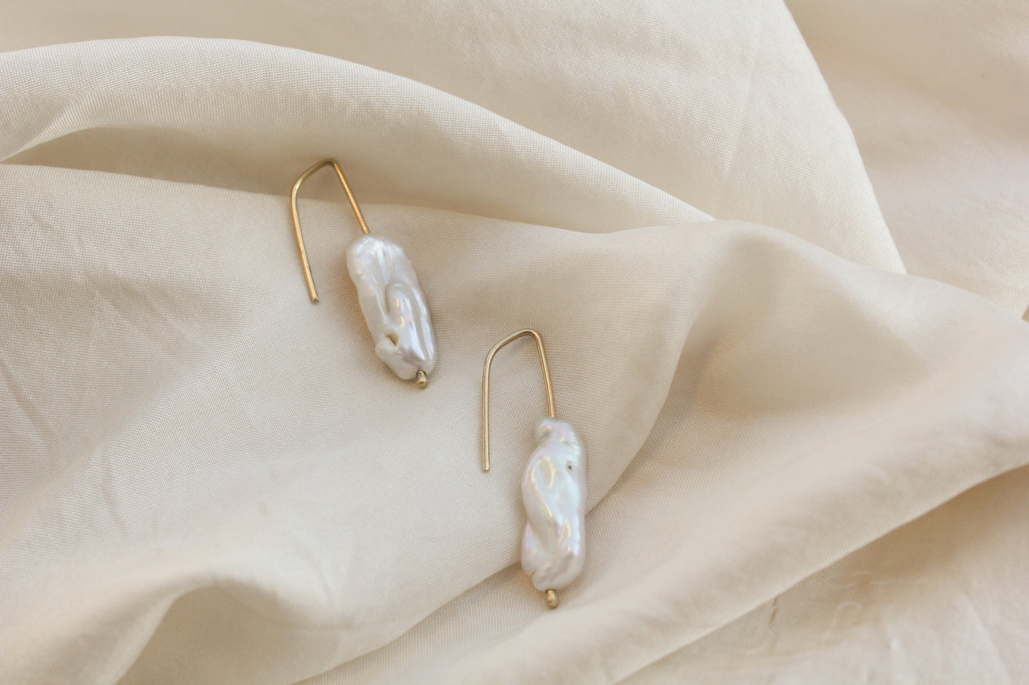 Freshwater Pearl Earrings 14k Gold – Large