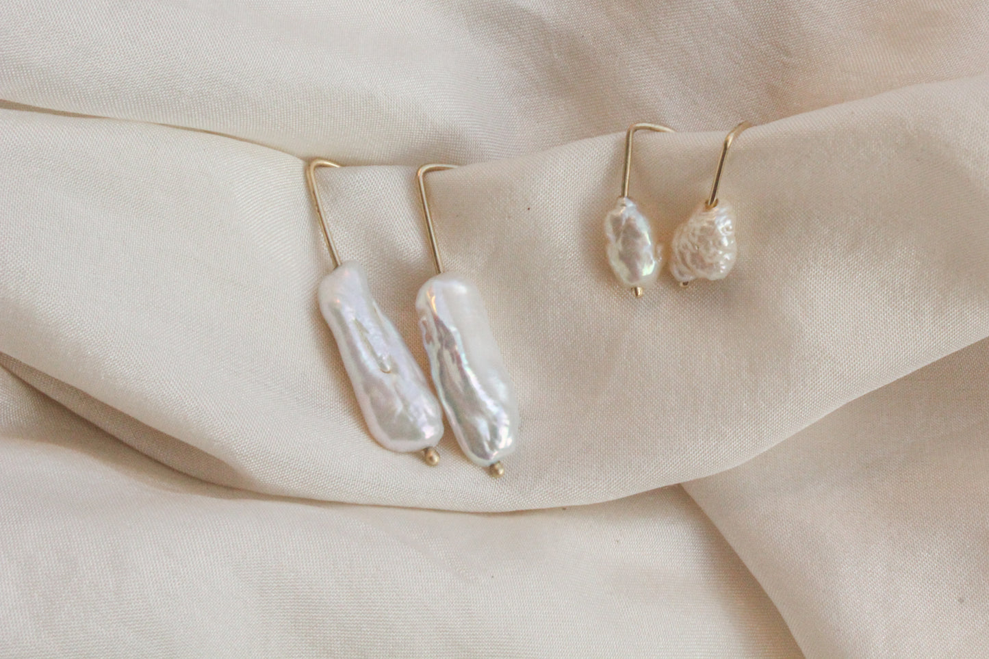 Freshwater Pearl Earrings 14k Gold - Small