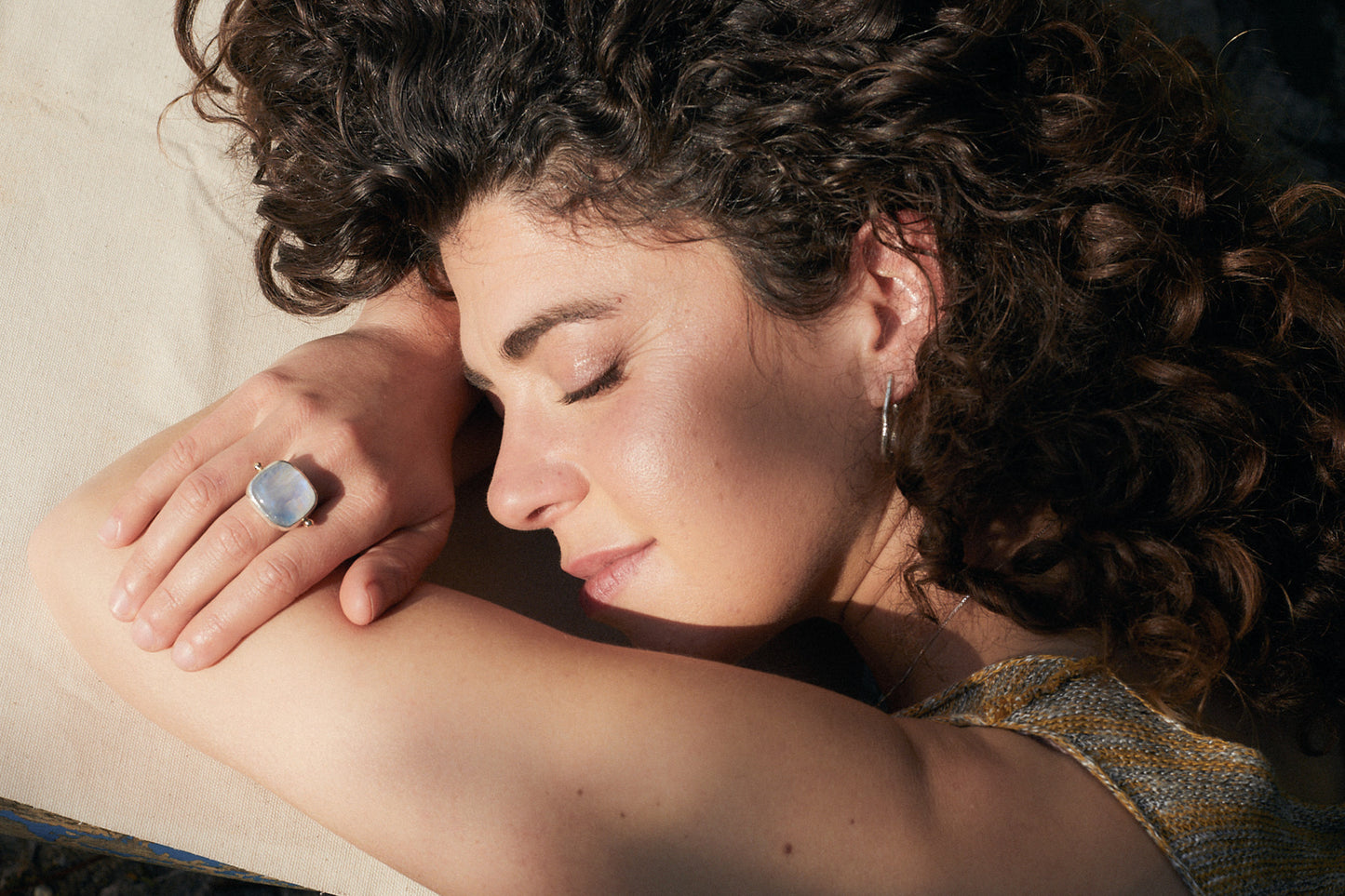 Moonstone Rainbow Ring
