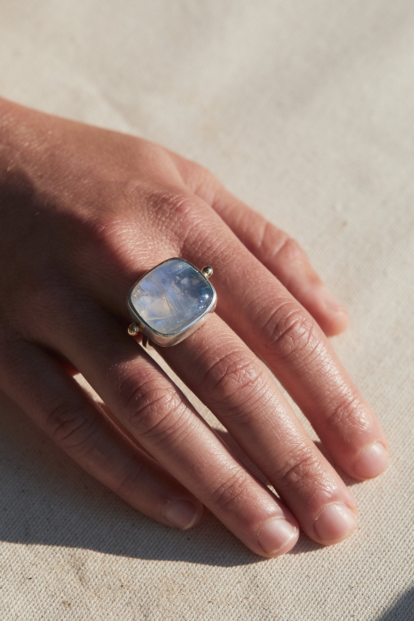 Moonstone Rainbow Ring