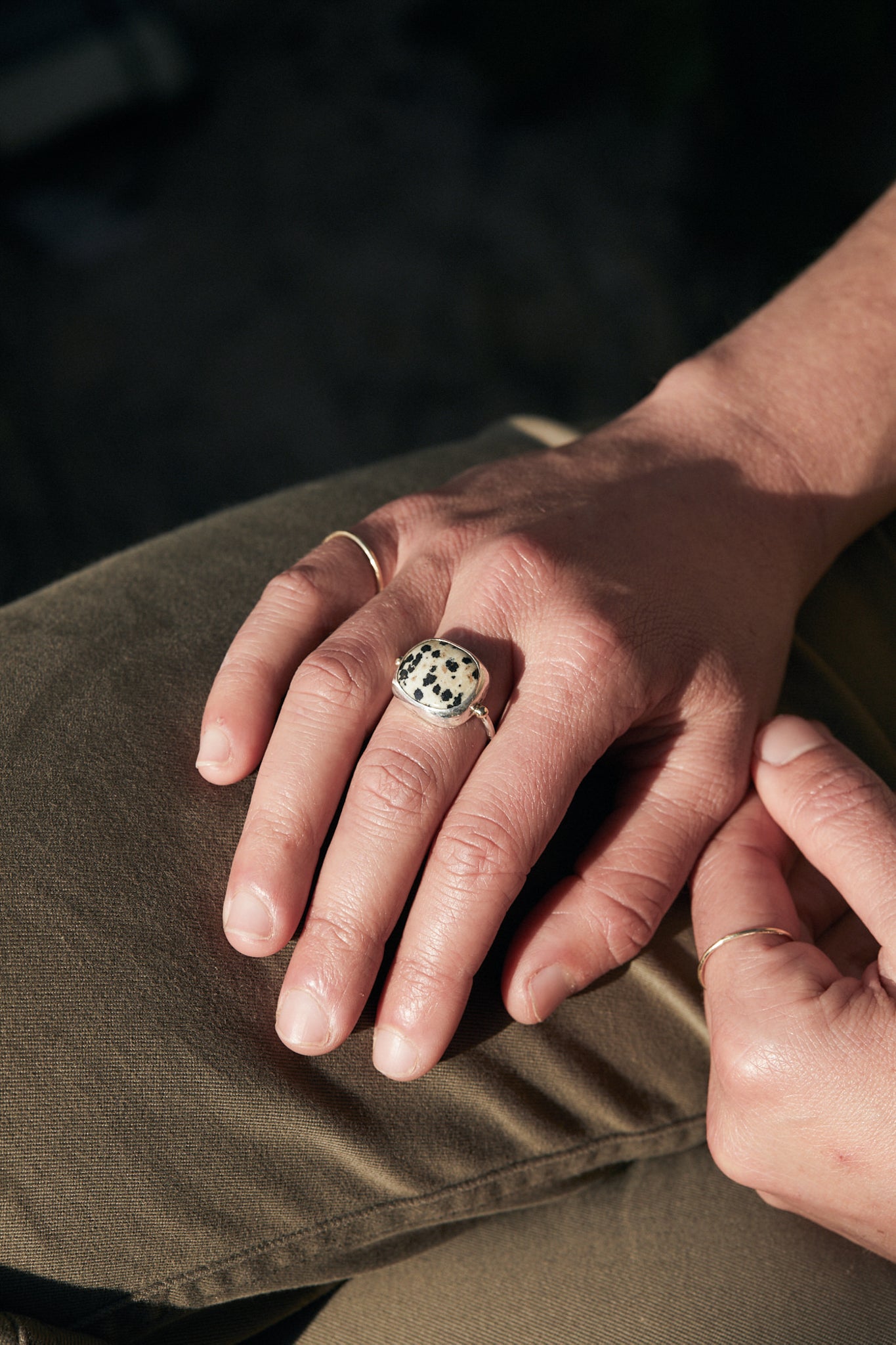 Dalmatian Jasper Ring
