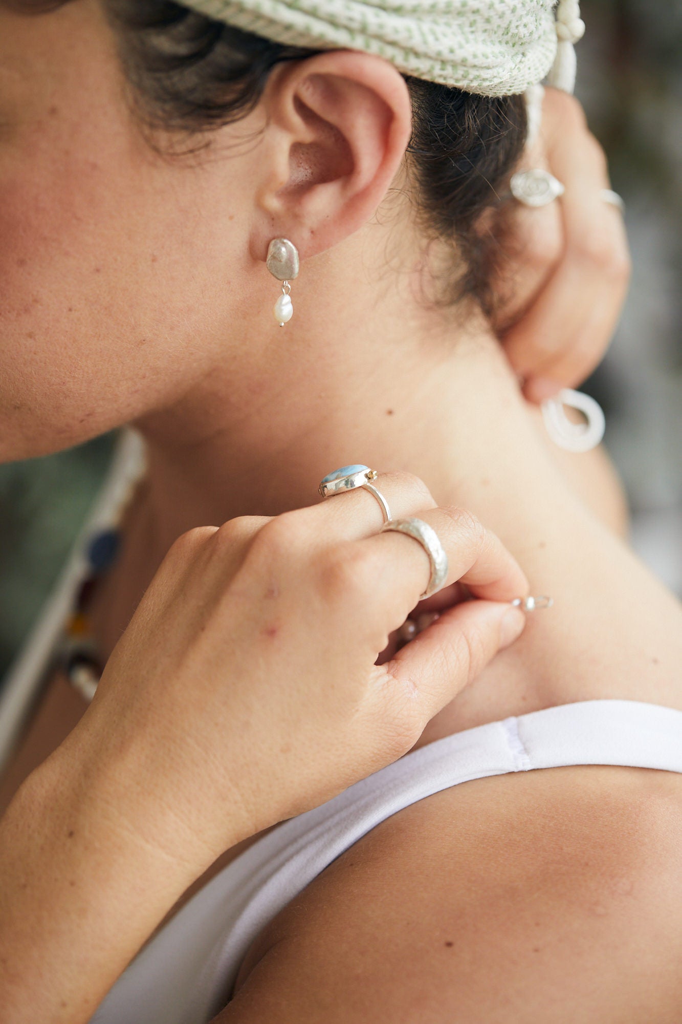 Puddle Earrings - Wild Pearl